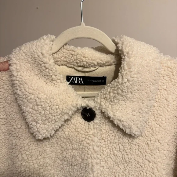 Zara Off-White Teddy Jacket - Picture 2 of 5